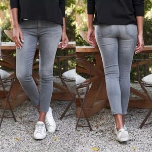 Frank‎ & Eileen Sligo Jeans Women 27 Gray Crop Skinny High Rise Raw Hem Stretch